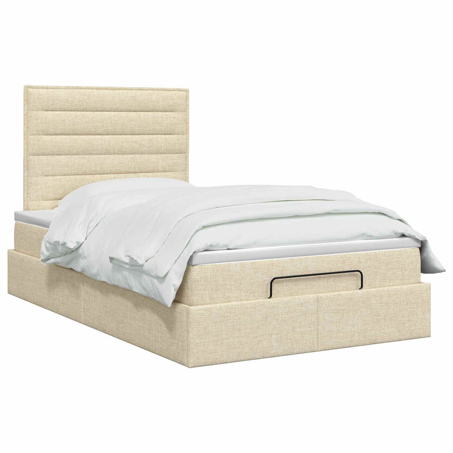 Ottoman bed met matras Crèmekleurig 120 x 190 cm Stof
