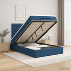 Ottoman bed 120x200 cm blauw stof