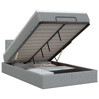 Ottoman bed met matras Lichtgrijs 120 x 200 cm Stof