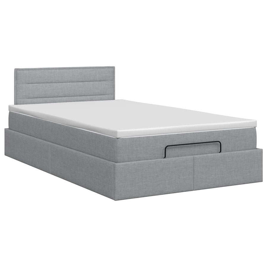 Ottoman bed met matras Lichtgrijs 120 x 200 cm Stof