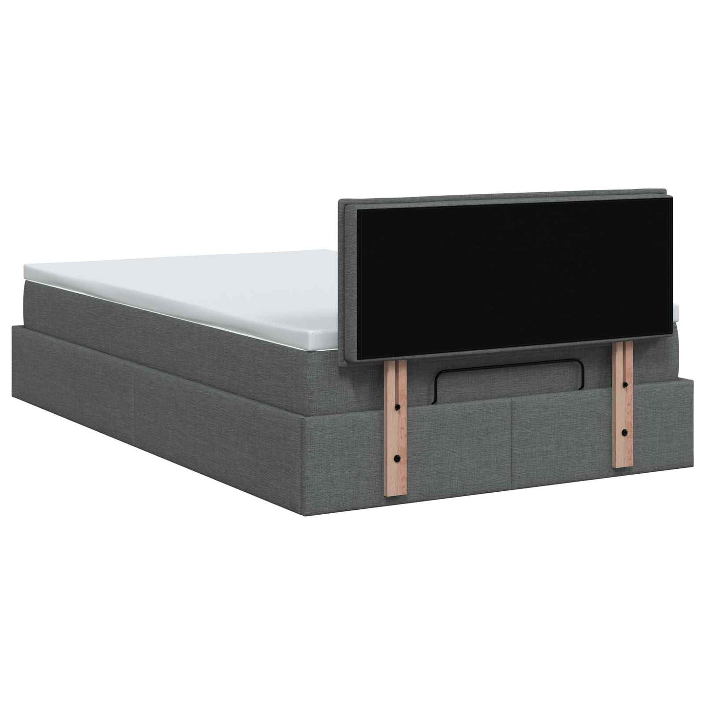 Ottoman bed met matras Donkergrijs 120 x 200 cm Stof