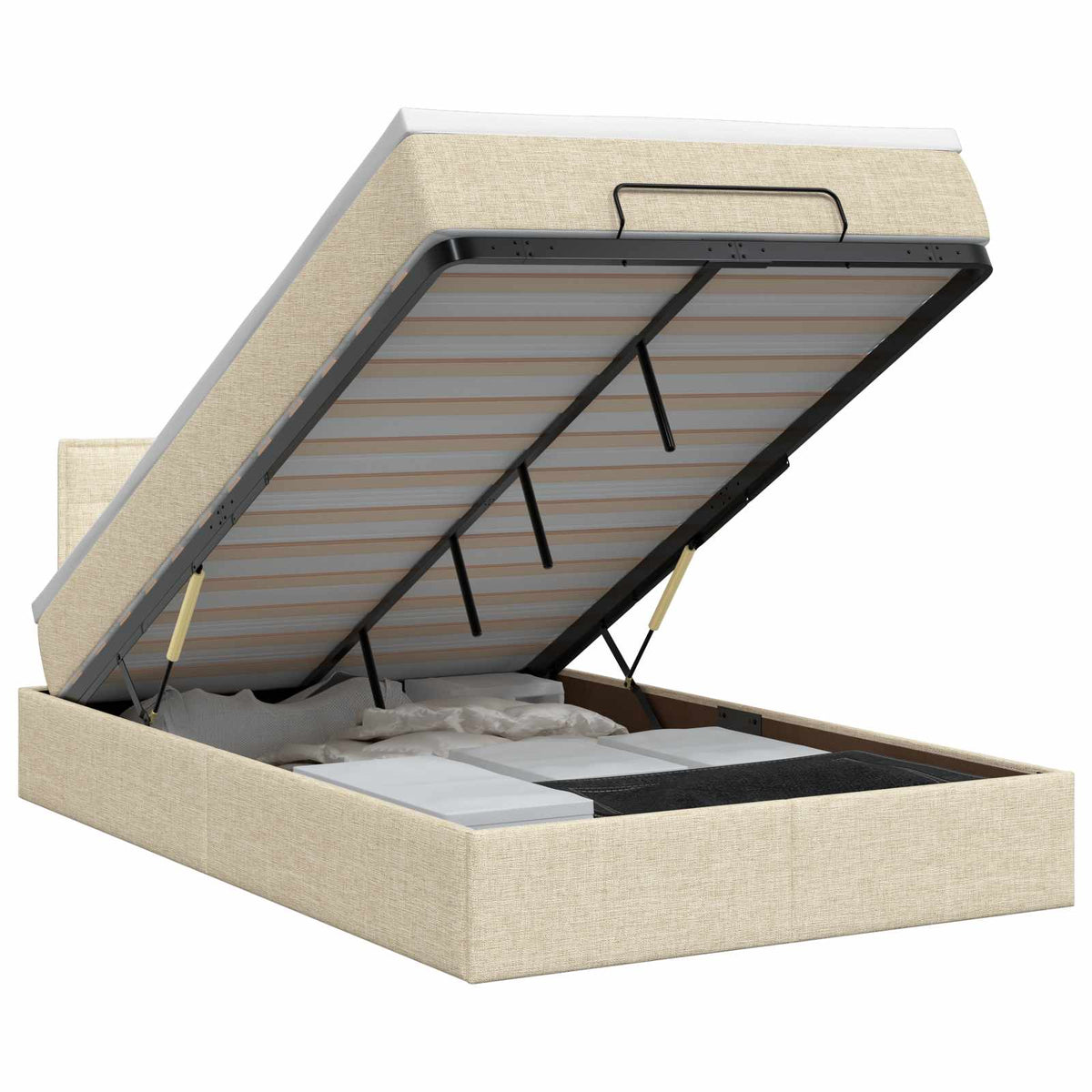 Ottoman bed met matras Crèmekleurig 120 x 200 cm Stof