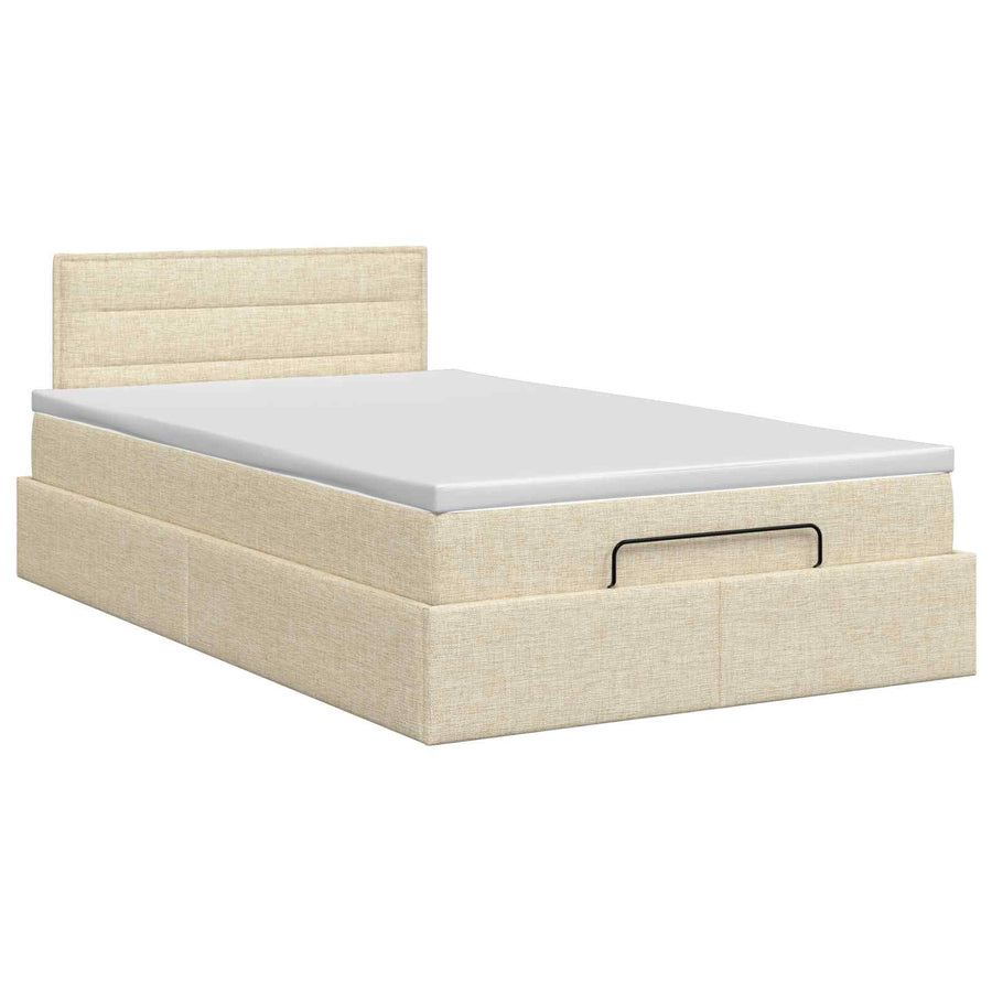 Ottoman bed met matras Crèmekleurig 120 x 200 cm Stof