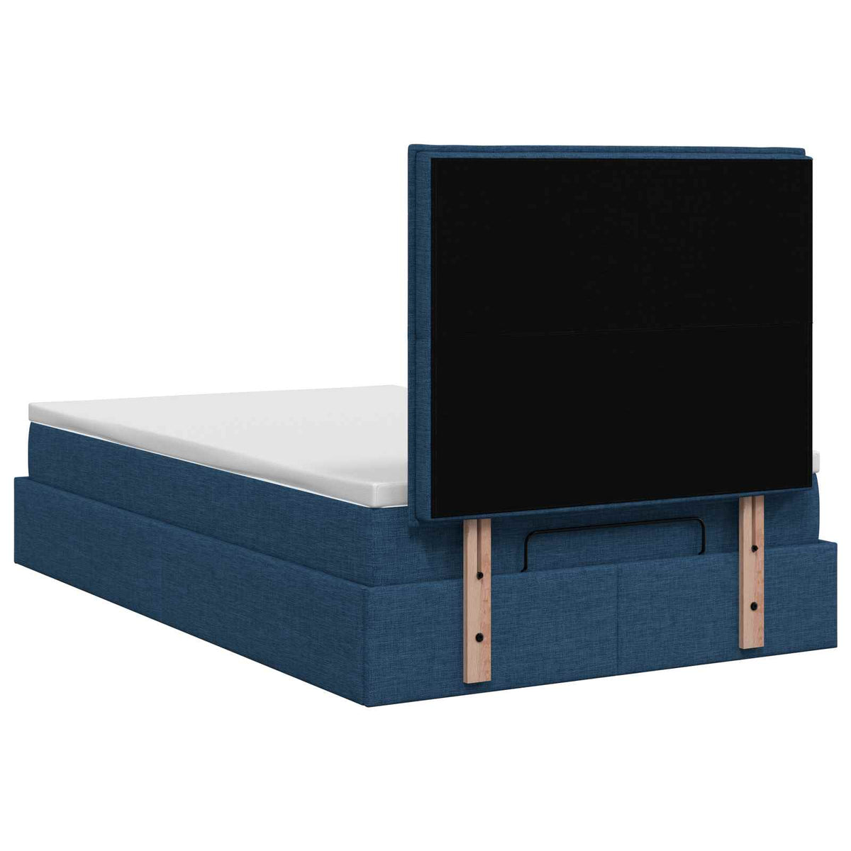 Ottoman bed met matras met hoofdeinde Blauw 120 x 200 cm Stof