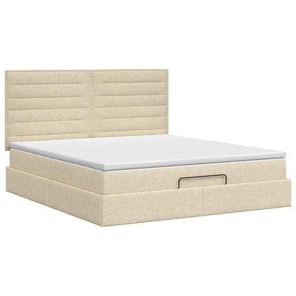 Ottoman bed met matras Crèmekleurig 140 x 190 cm Stof