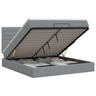 Ottoman bed met matras Lichtgrijs 140 x 200 cm Stof