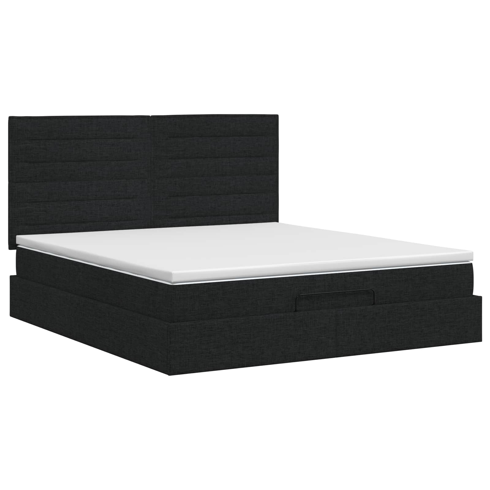 Ottoman bed met matras met hoofdeinde Zwart 140 x 200 cm Stof
