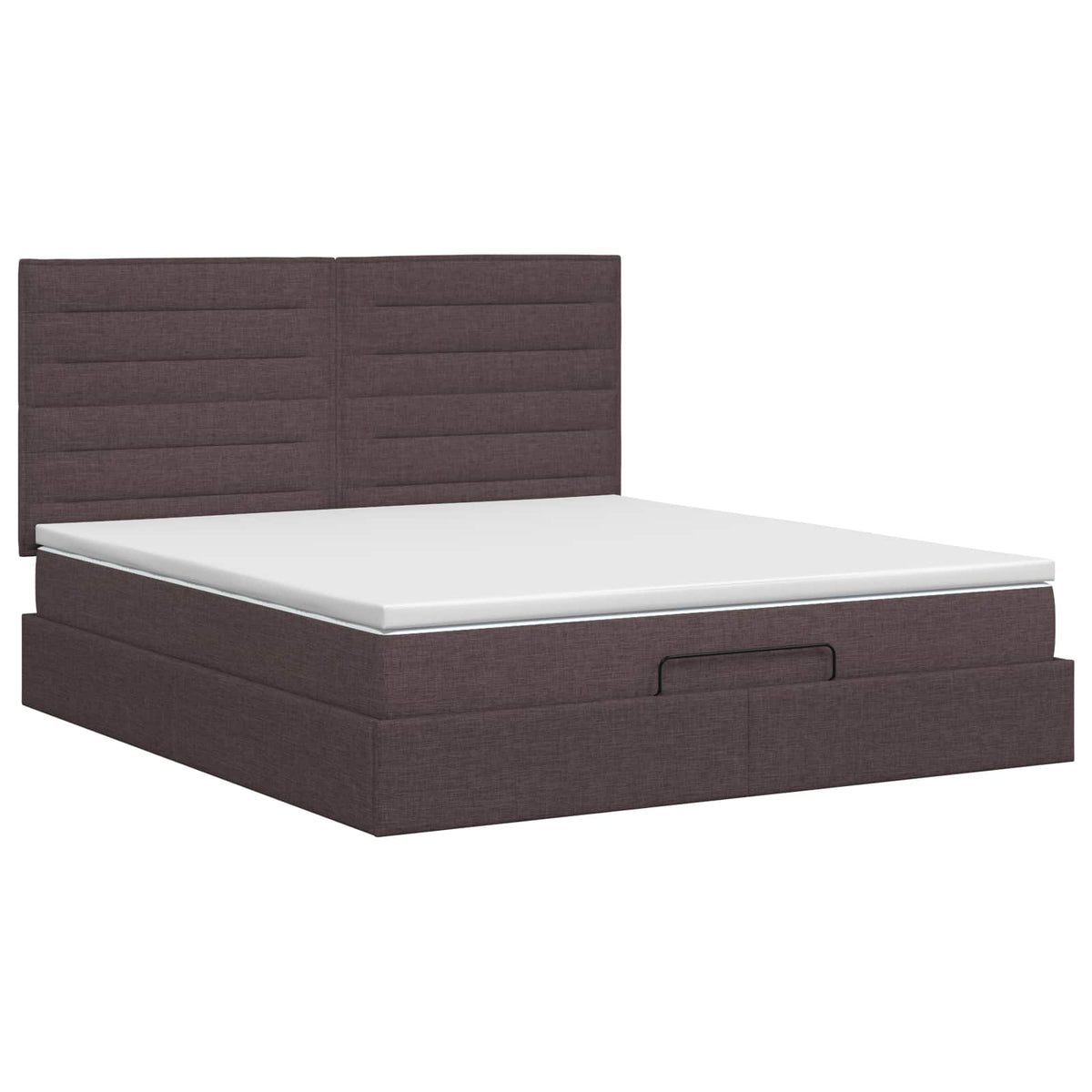 Ottoman bed met matras Donkerbruin 140 x 200 cm Stof