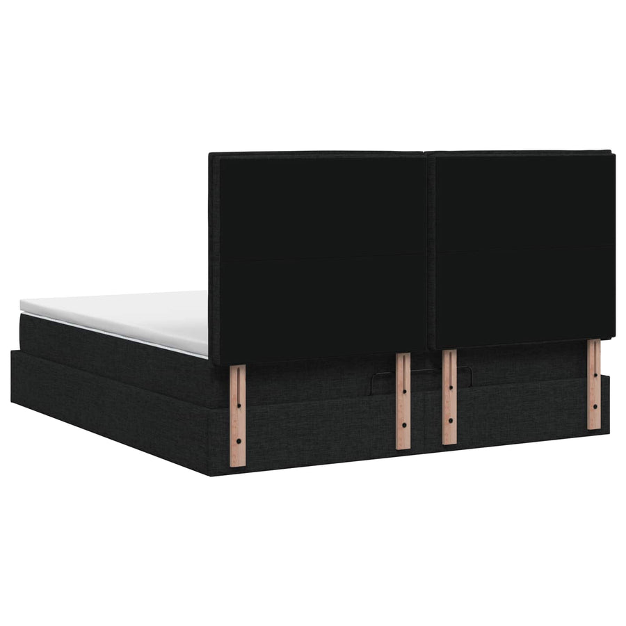 Ottoman bed met matras met hoofdeinde Zwart 180 x 200 cm Stof