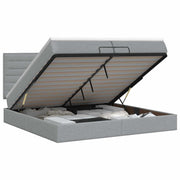 Ottoman bed met matras 200x200 cm lichtgrijs stof