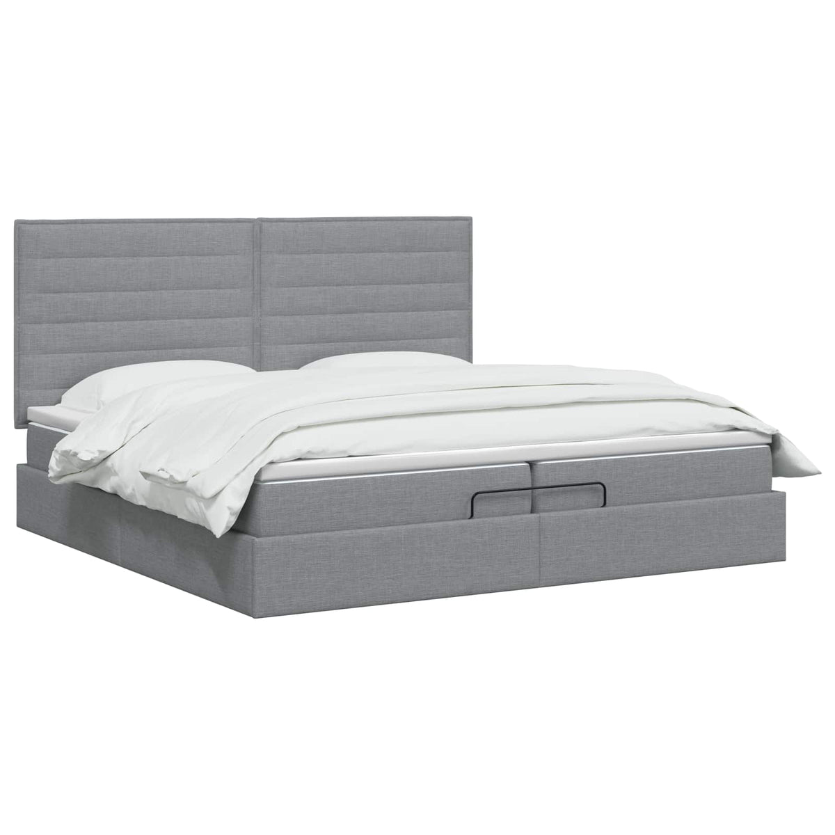 Ottoman bed met matras Lichtgrijs 200 x 200 cm Stof