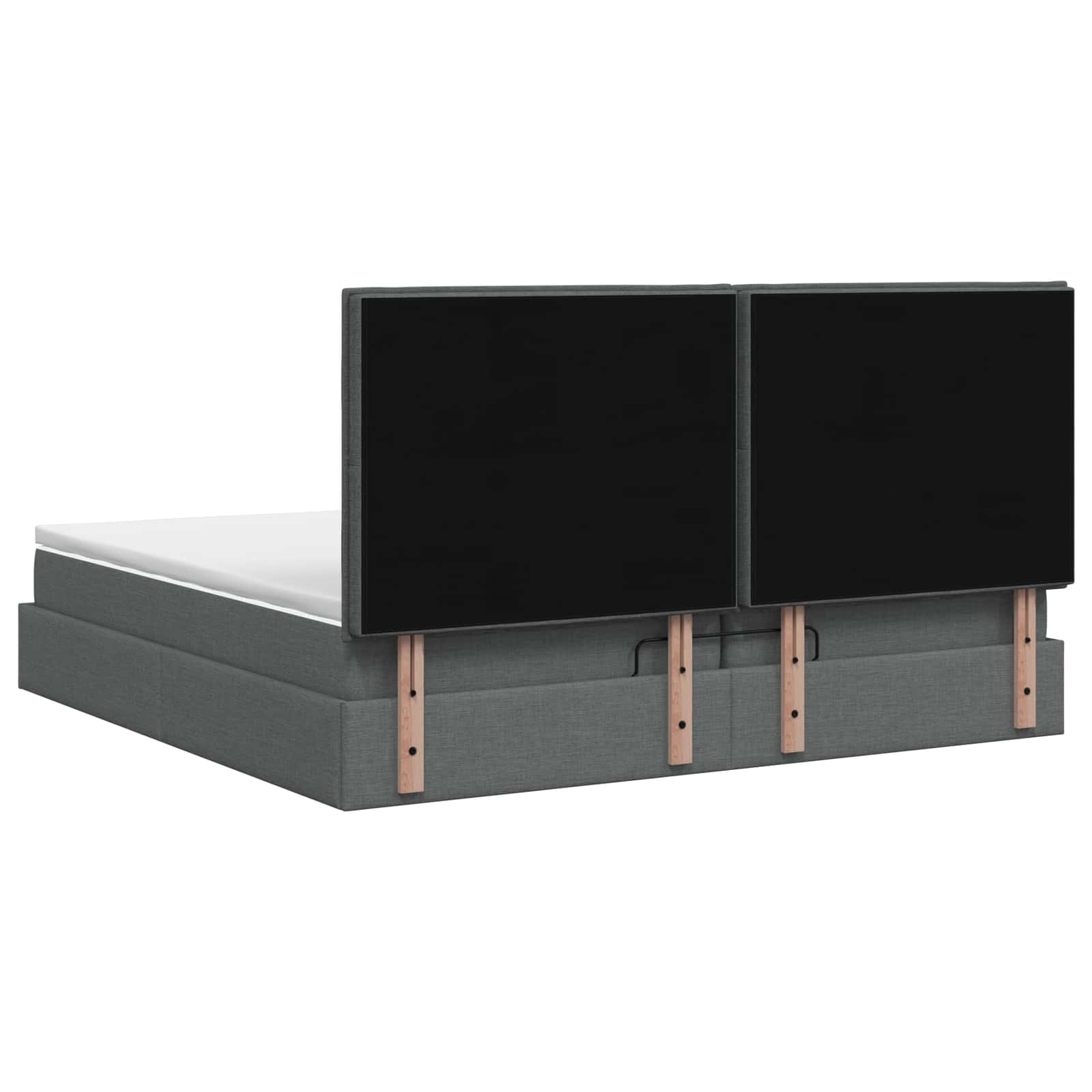 Ottoman bed met matras Donkergrijs 200 x 200 cm Stof