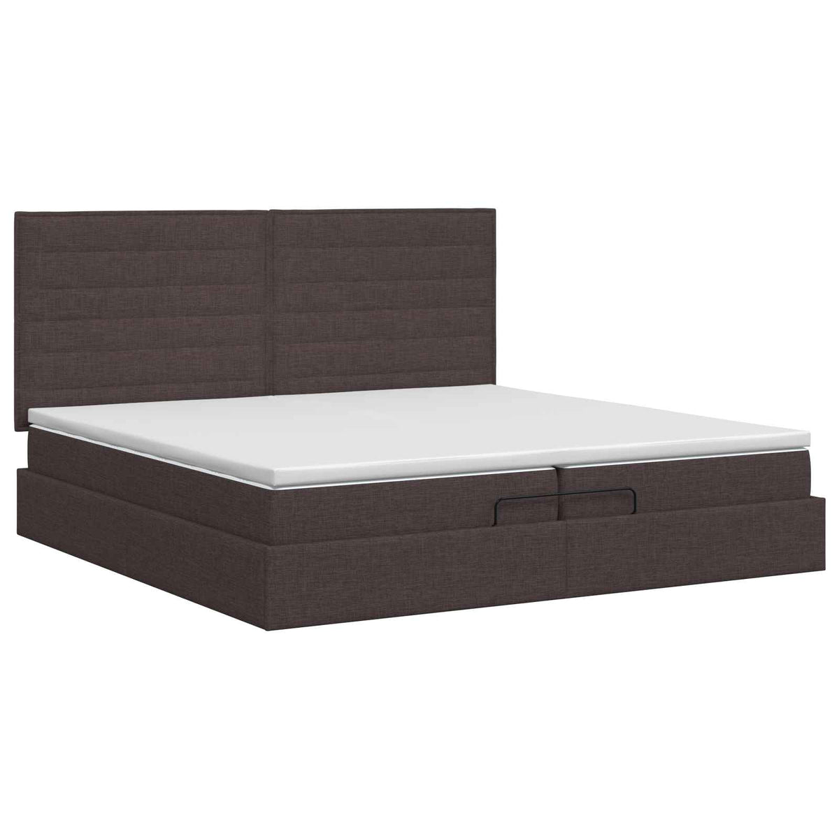 Ottoman bed met matras Donkerbruin 200 x 200 cm Stof
