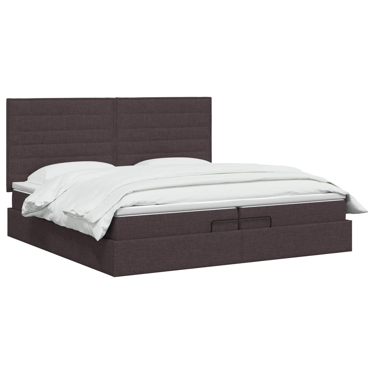 Ottoman bed met matras Donkerbruin 200 x 200 cm Stof