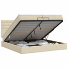 Ottoman bed met matras 200x200 cm crèmekleurig