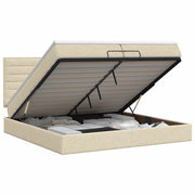 Ottoman bed met matras 200x200 cm crèmekleurig
