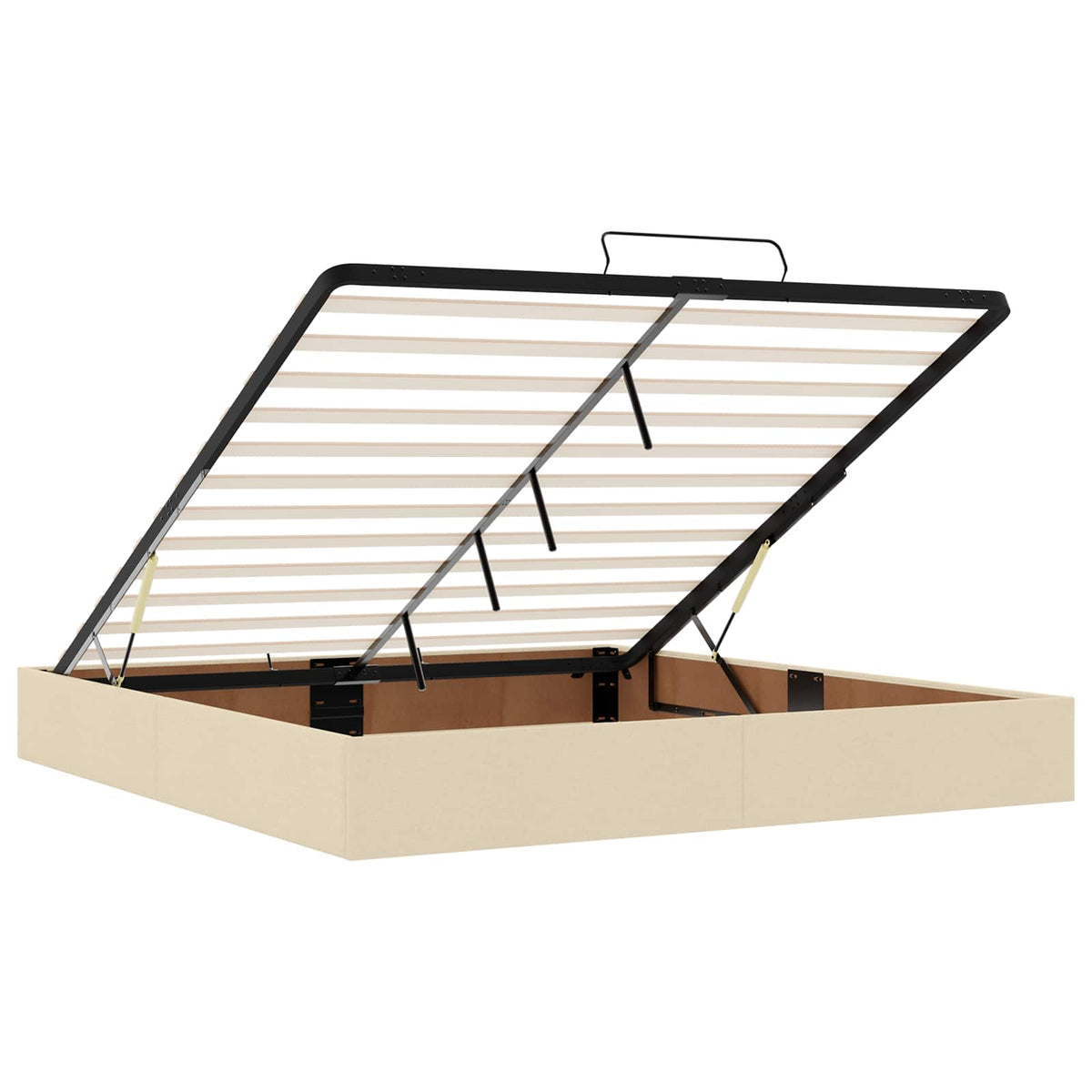 Ottoman bed met matras Crèmekleurig 200 x 200 cm Stof