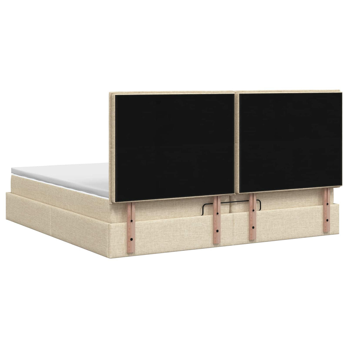 Ottoman bed met matras Crèmekleurig 200 x 200 cm Stof