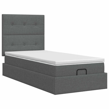 Ottoman bed met matras Donkergrijs 80 x 200 cm Stof