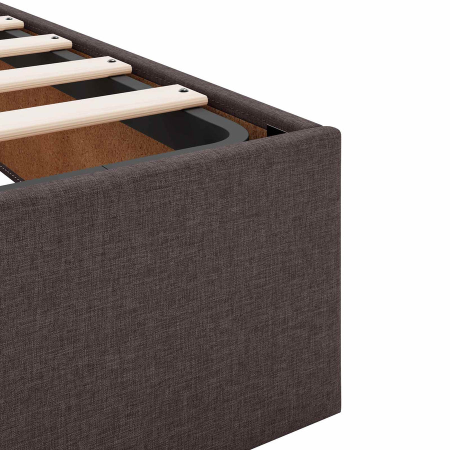 Ottoman bed met matras Donkerbruin 90 x 190 cm Stof