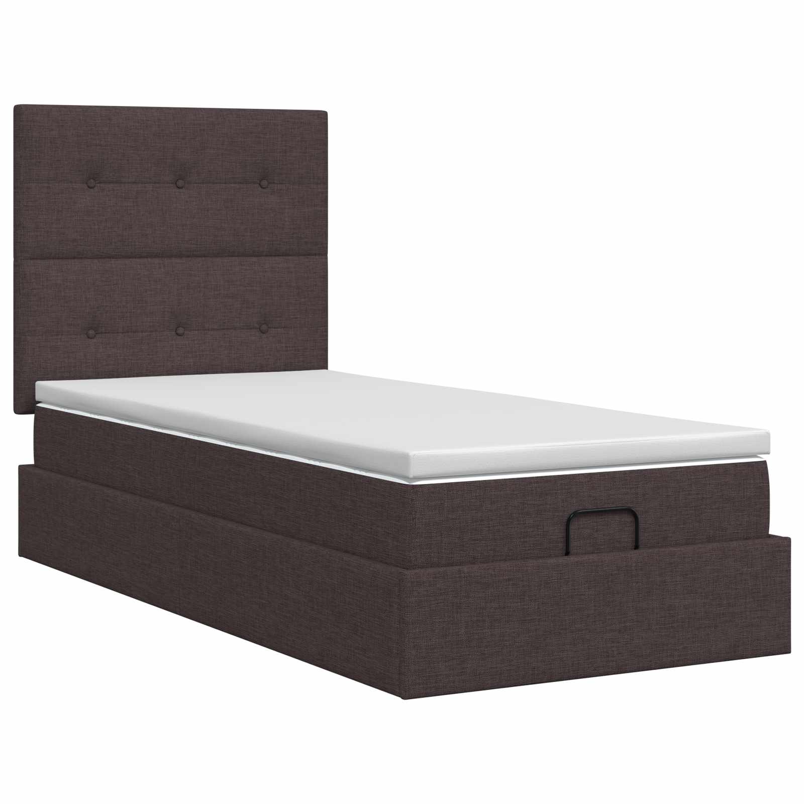 Ottoman bed met matras Donkerbruin 90 x 190 cm Stof