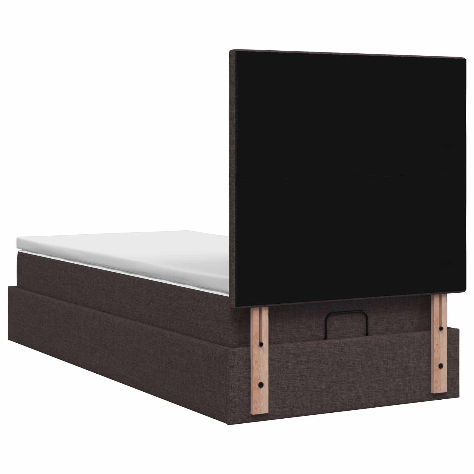 Ottoman bed met matras Donkerbruin 90 x 200 cm Stof