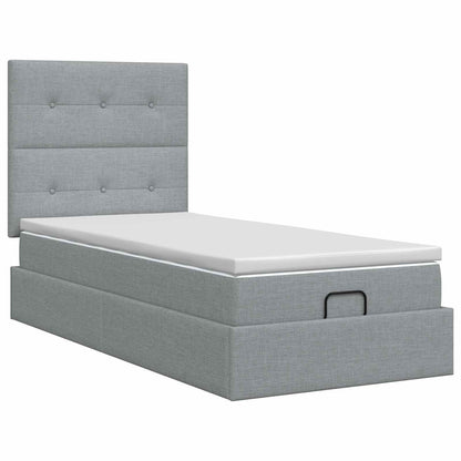 Ottoman bed met matras Lichtgrijs 100 x 200 cm Stof