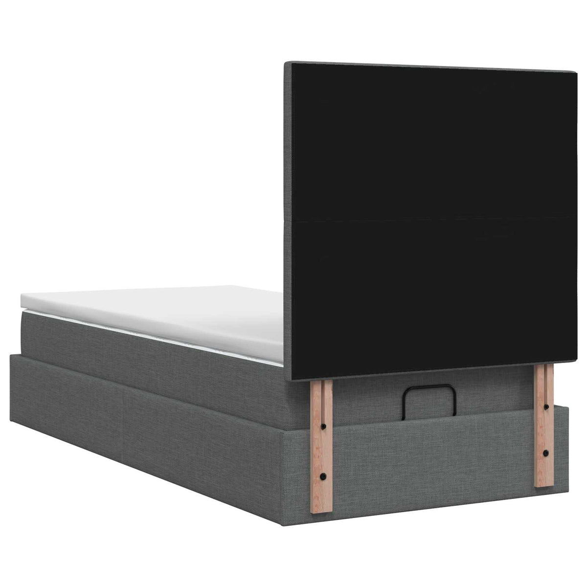 Ottoman bed met matras Donkergrijs 100 x 200 cm Stof