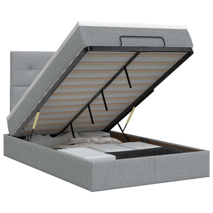Ottoman bed met matras Lichtgrijs 120 x 190 cm Stof