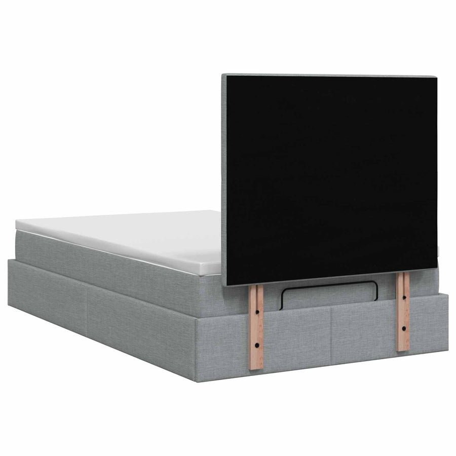 Ottoman bed met matras Lichtgrijs 120 x 190 cm Stof