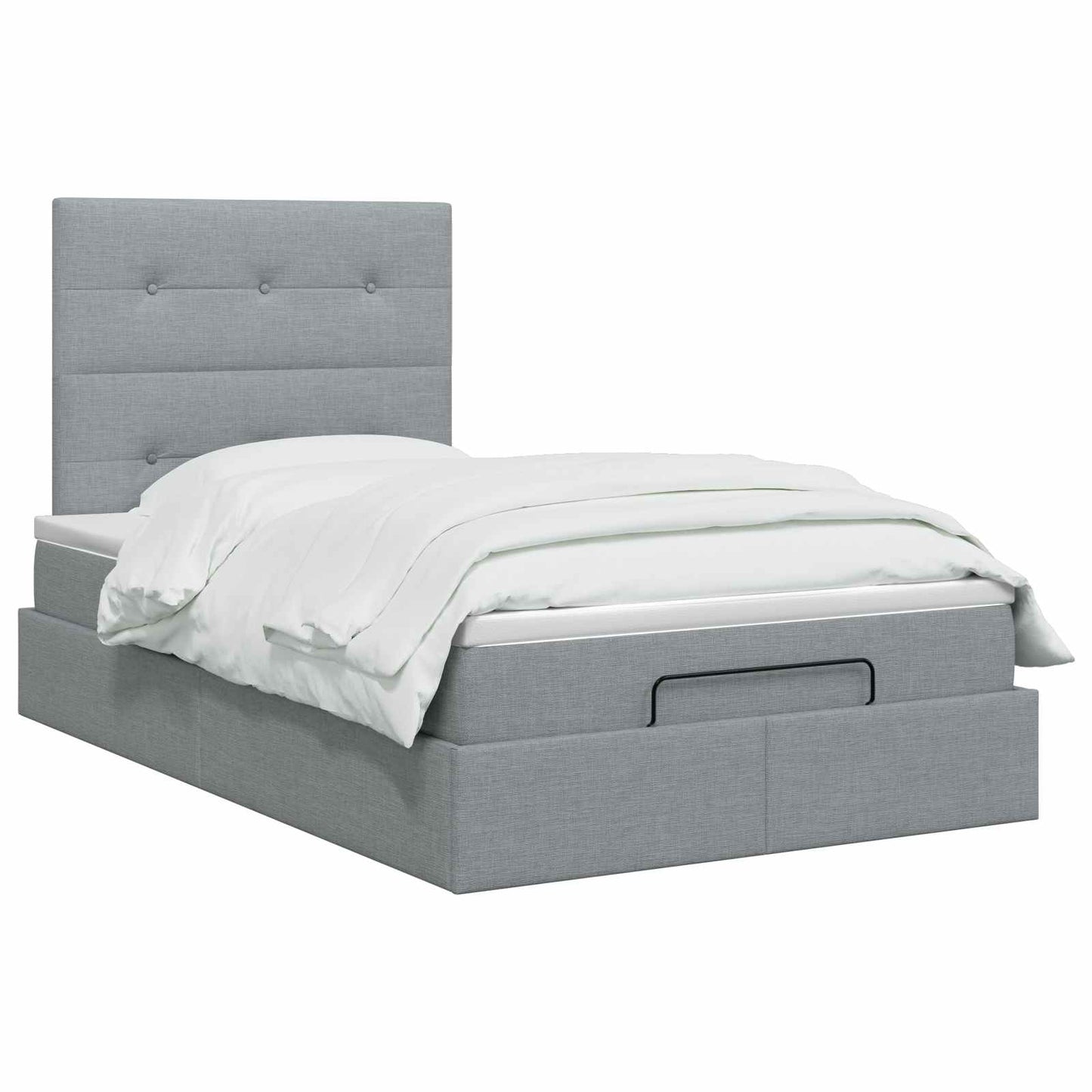 Ottoman bed met matras Lichtgrijs 120 x 190 cm Stof