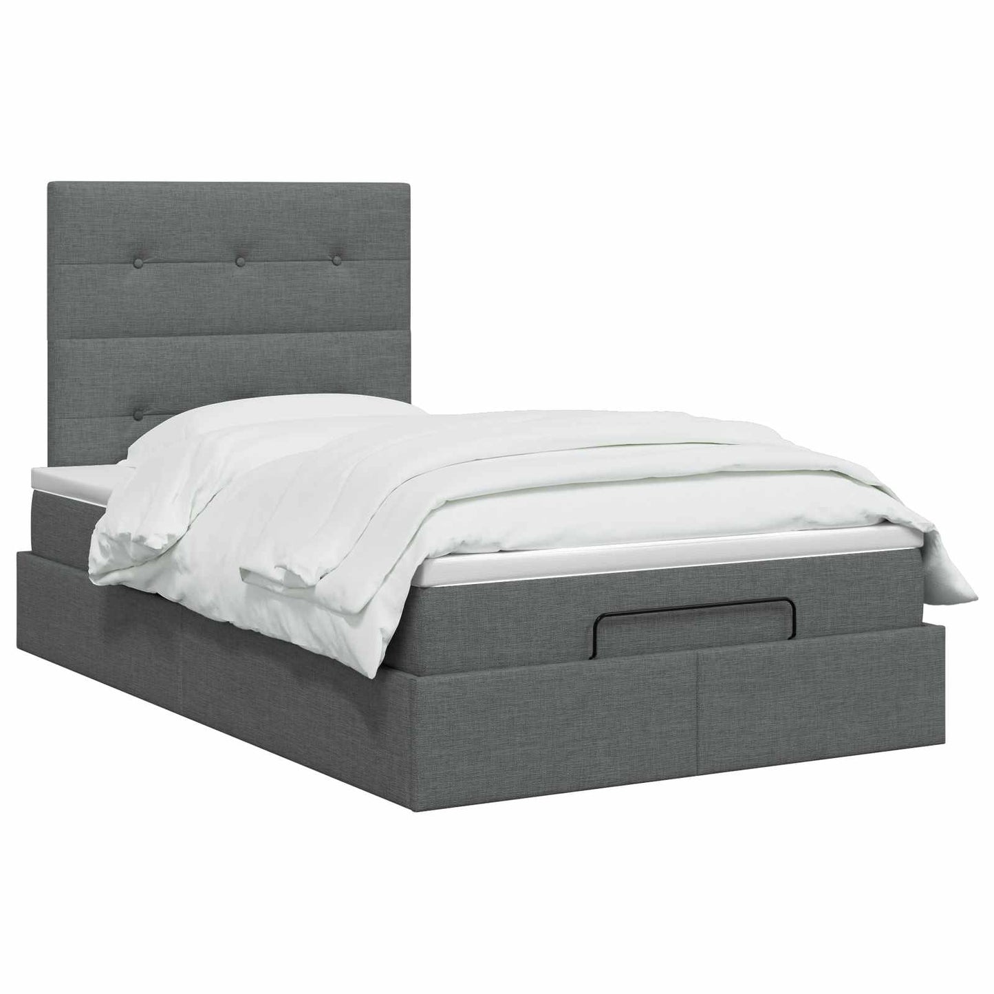 Ottoman bed met matras Donkergrijs 120 x 190 cm Stof