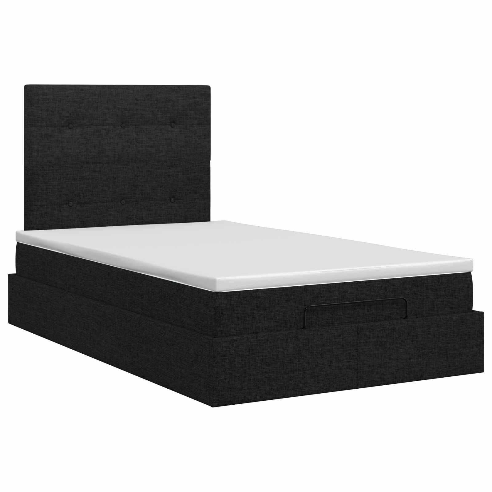 Ottoman bed met matras met hoofdeinde Zwart 120 x 190 cm Stof
