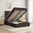 Ottoman bed met matras 120x190 cm donkerbruin stof