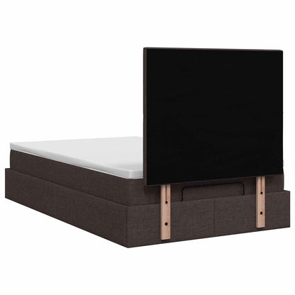 Ottoman bed met matras Donkerbruin 120 x 190 cm Stof