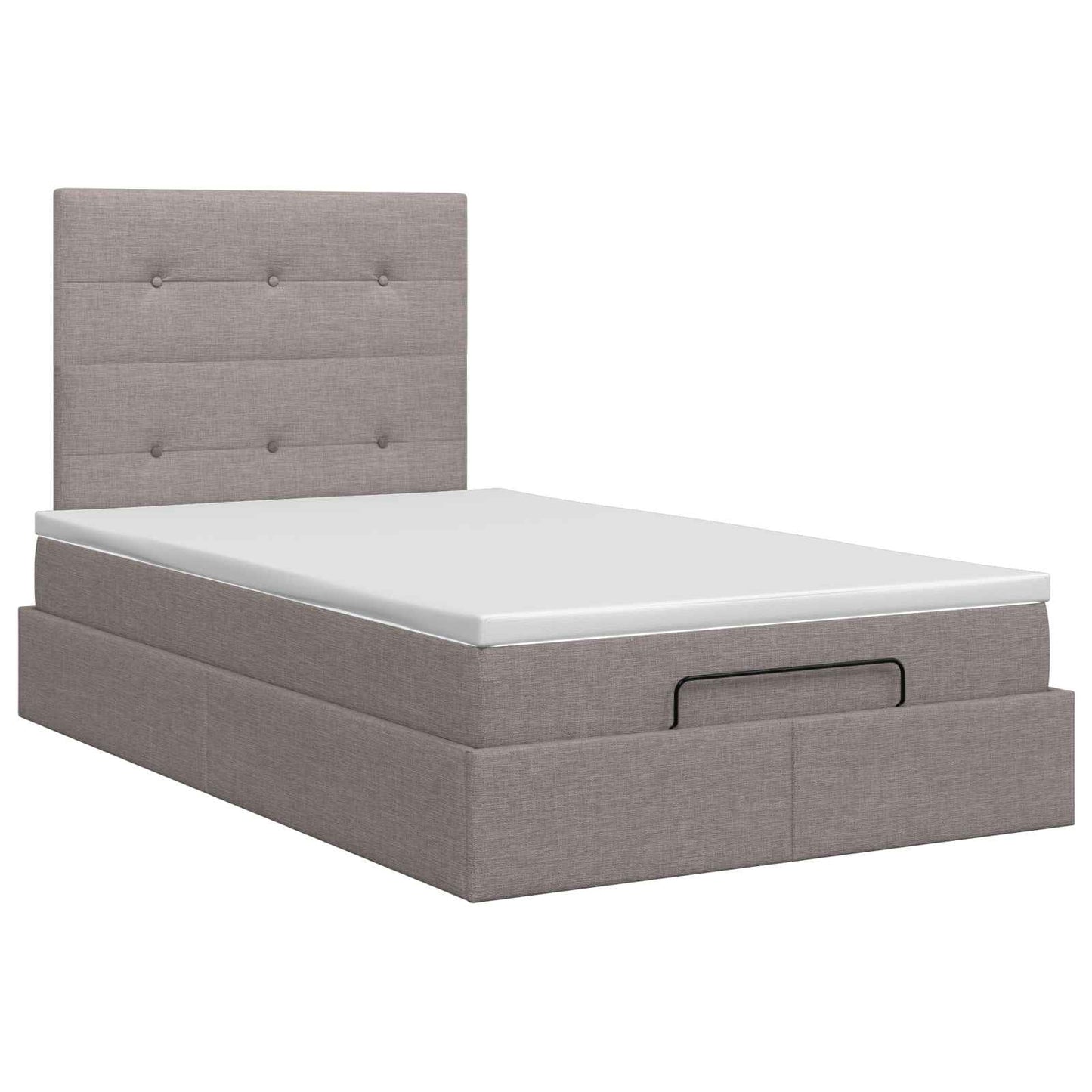Ottoman bed met matras met hoofdeinde Taupe 120 x 190 cm Stof