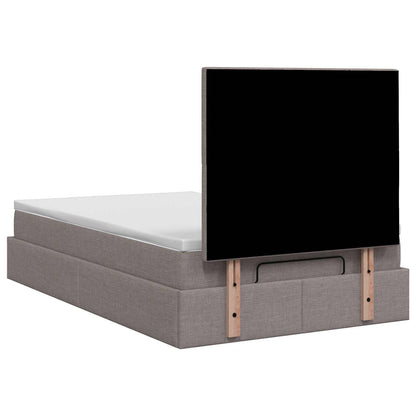 Ottoman bed met matras met hoofdeinde Taupe 120 x 190 cm Stof