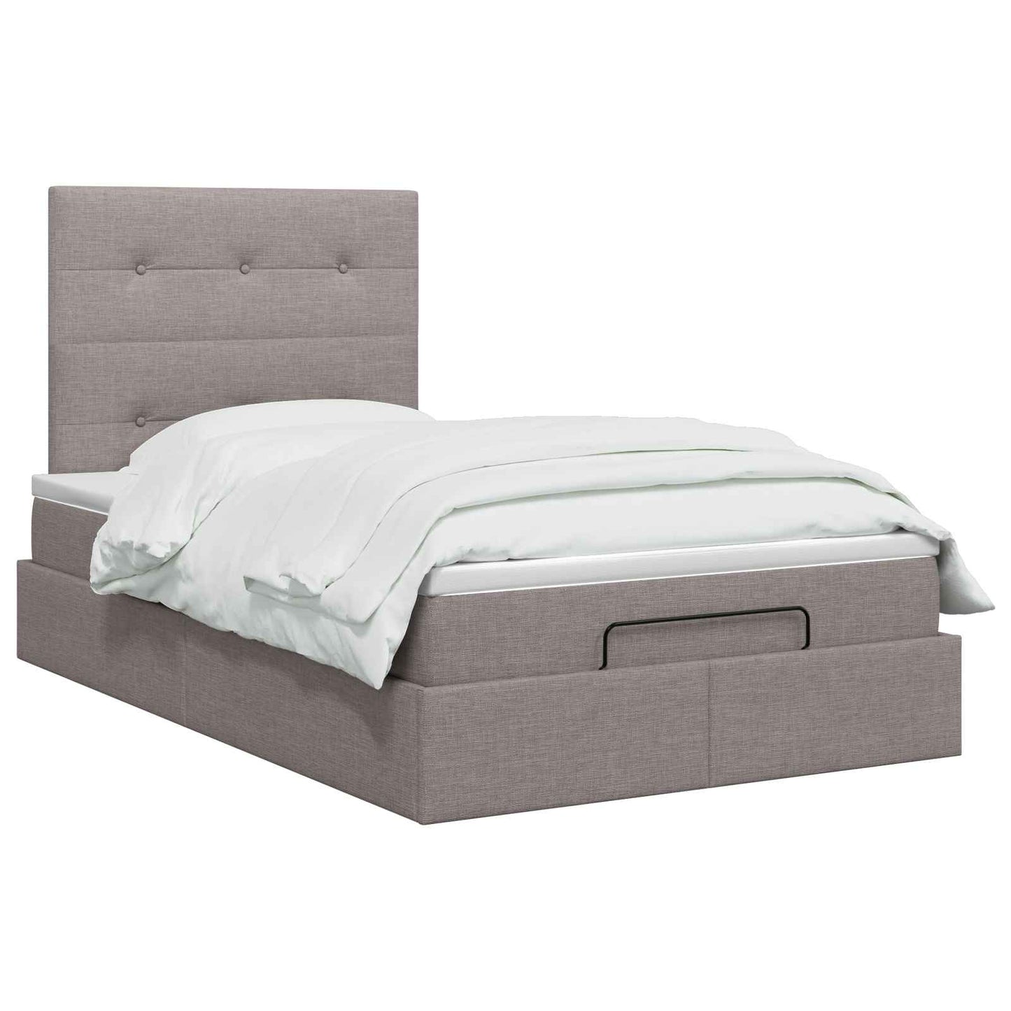 Ottoman bed met matras met hoofdeinde Taupe 120 x 190 cm Stof