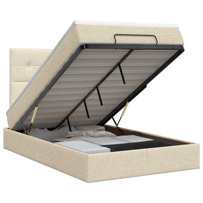 Ottoman bed met matras Crèmekleurig 120 x 190 cm Stof