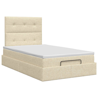 Ottoman bed met matras Crèmekleurig 120 x 190 cm Stof