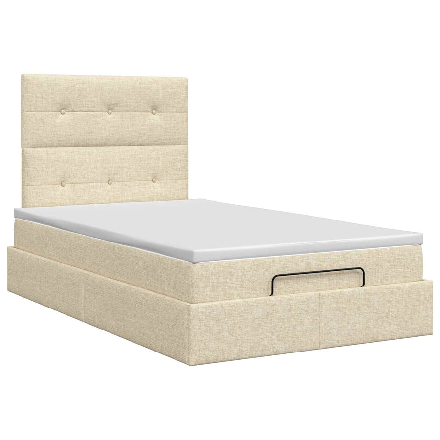 Ottoman bed met matras Crèmekleurig 120 x 190 cm Stof