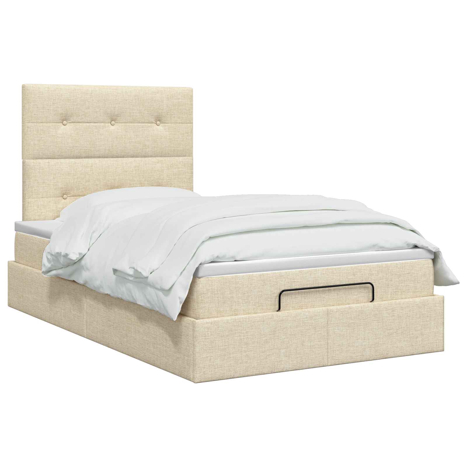 Ottoman bed met matras Crèmekleurig 120 x 190 cm Stof