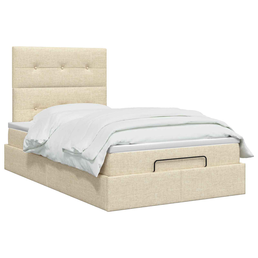 Ottoman bed met matras Crèmekleurig 120 x 190 cm Stof
