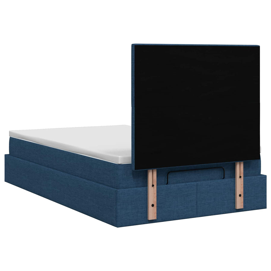 Ottoman bed met matras met hoofdeinde Blauw 120 x 190 cm Stof
