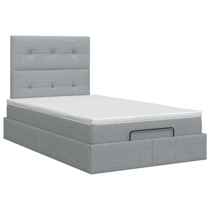 Ottoman bed met matras Lichtgrijs 120 x 200 cm Stof