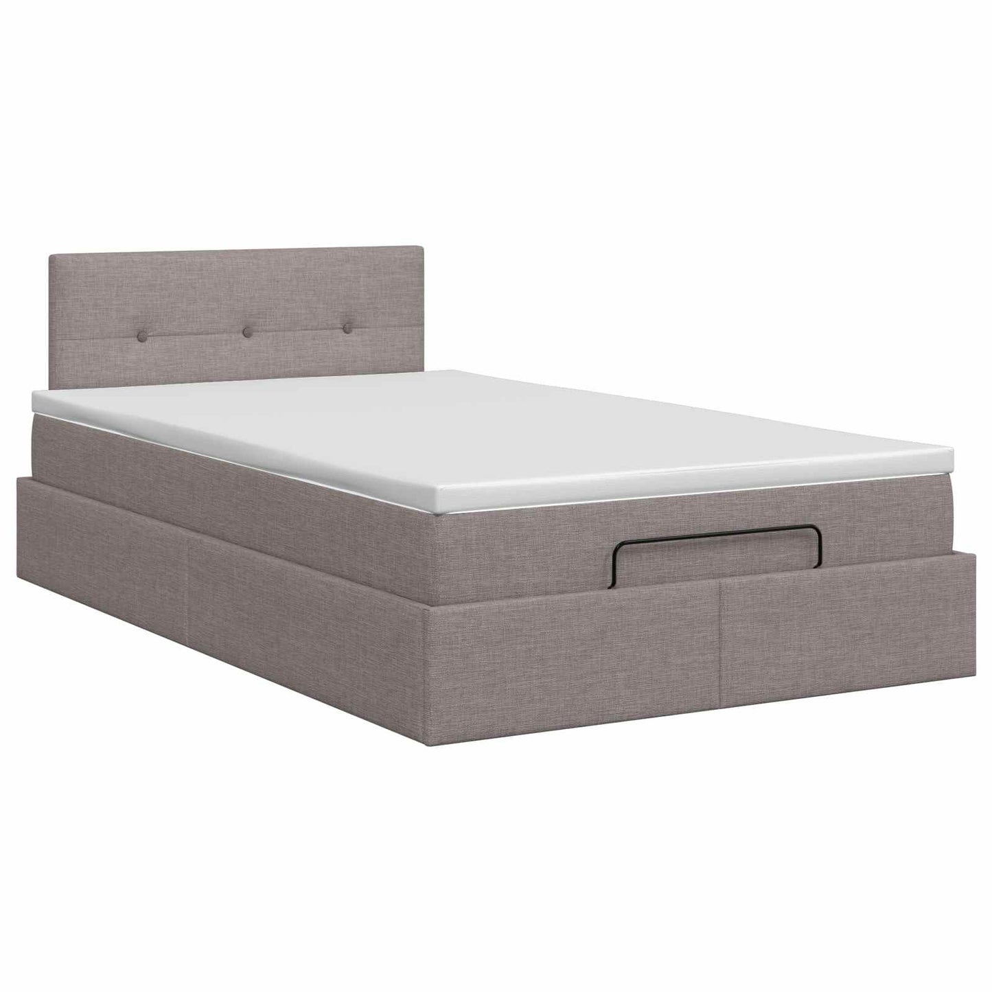 Ottoman bed met matras met hoofdeinde Taupe 120 x 200 cm Stof