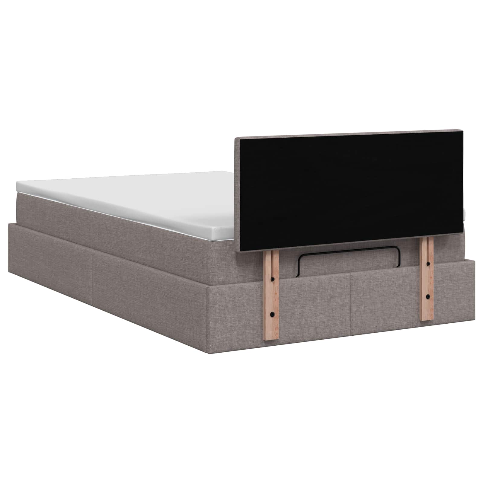 Ottoman bed met matras met hoofdeinde Taupe 120 x 200 cm Stof