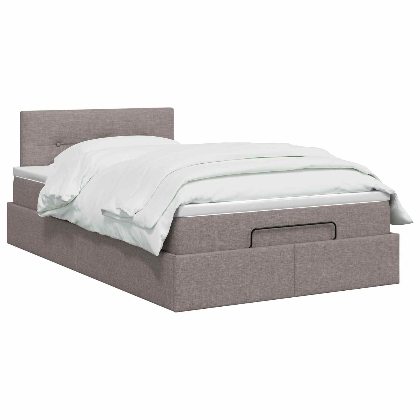 Ottoman bed met matras met hoofdeinde Taupe 120 x 200 cm Stof