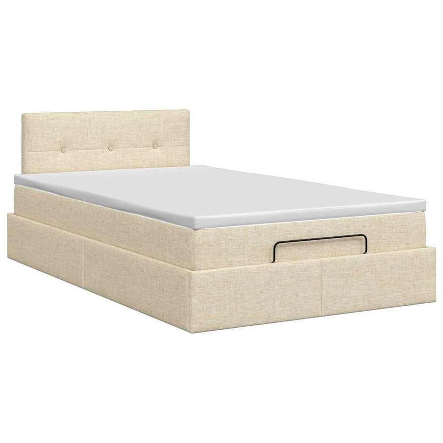 Ottoman bed met matras Crèmekleurig 120 x 200 cm Stof