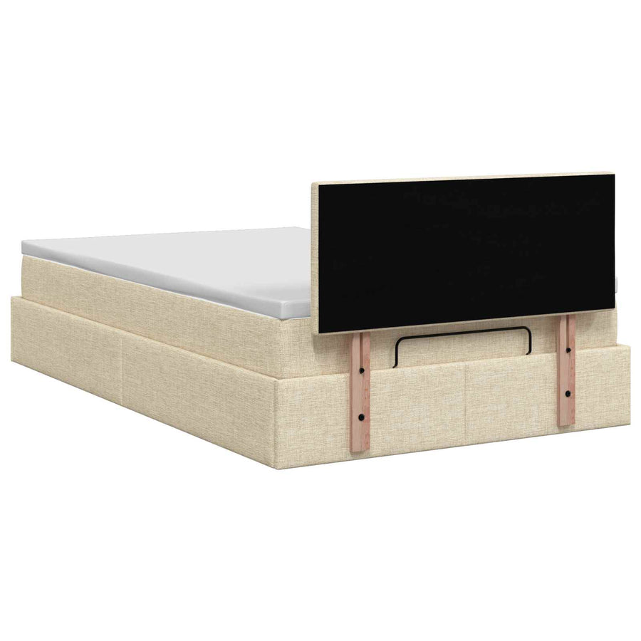 Ottoman bed met matras Crèmekleurig 120 x 200 cm Stof